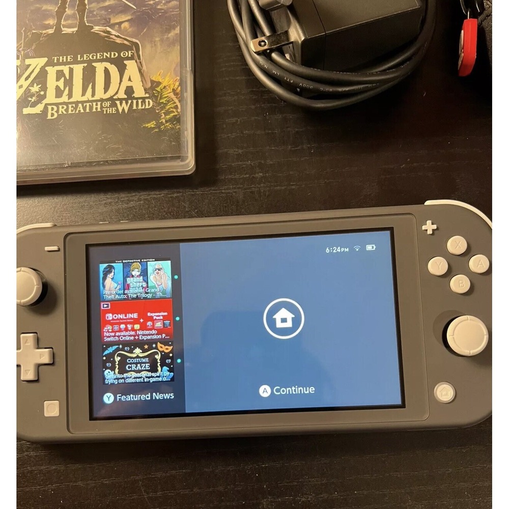 Nintendo Switch Lite (Grey) w/ Legend of Zelda: Breath of The Wild Awesome Game - Picture 2 of 3